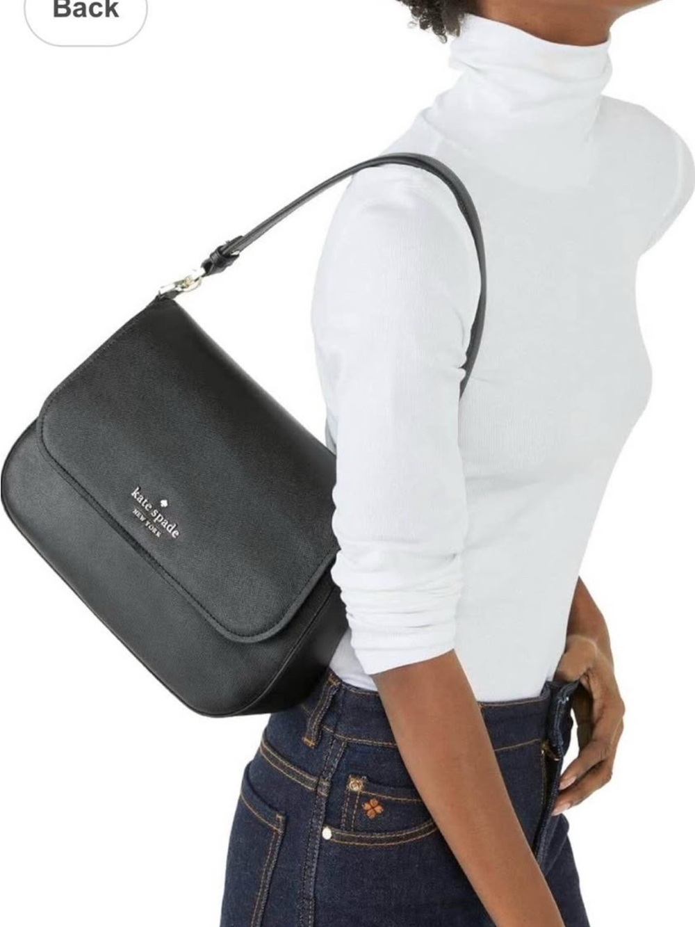 Kate Spade Staci Black Saffiano Leather Shoulder Bag